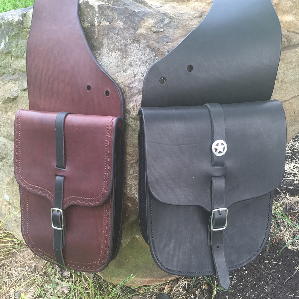 CustomAcces Sant Louis (With Metallic Plate) Saddle Bags incl. Supports  Black - Price Match Guarantee