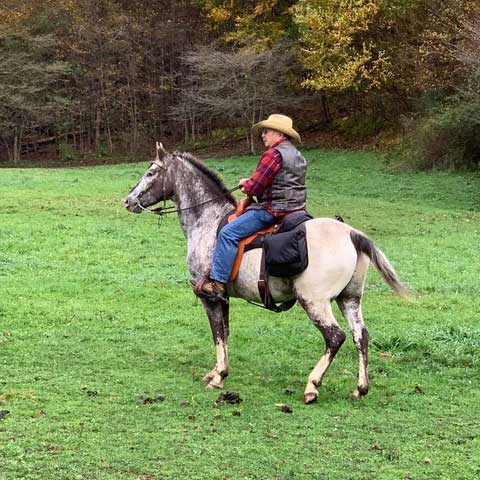 James Coulson of Strattanville, PA riding with the Classic Trail Saddle.